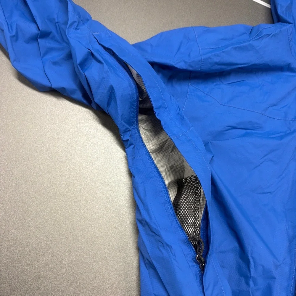 The North Face HyVent DT Blue Rain Jacket Hooded Ripstop Shell Mens M